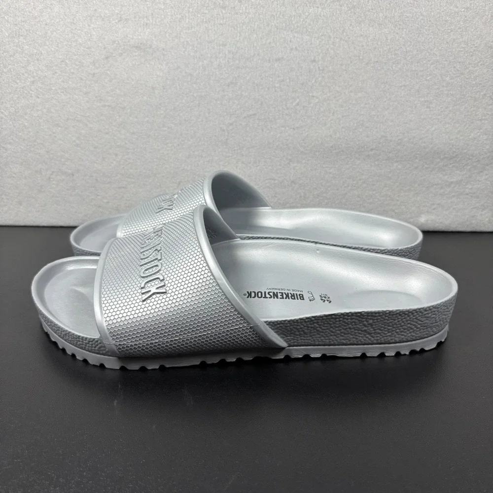 Birkenstock‎ Barbados EVA Men's Silver Slide Sandals Size 11/44